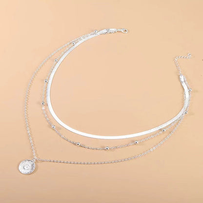 Silver triple necklace 2