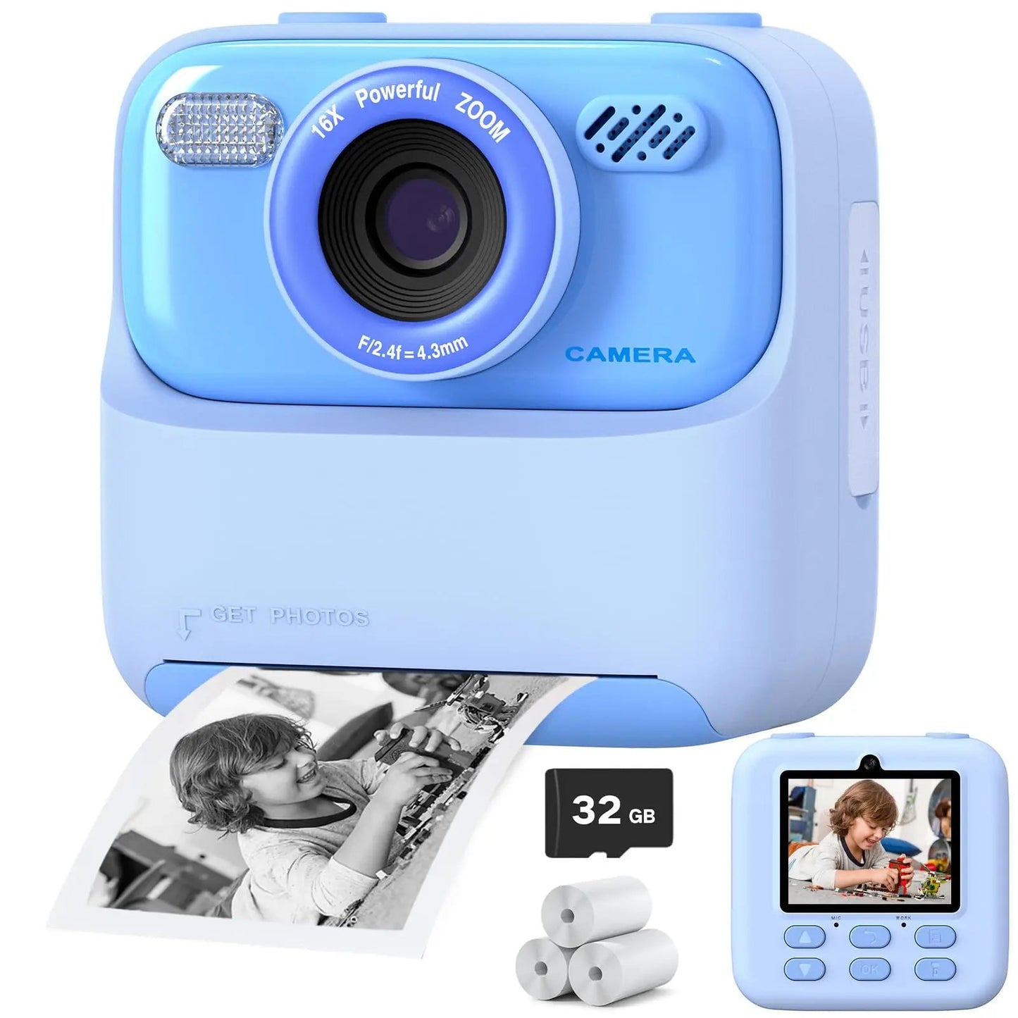 SnapJoy | Colorful Fun Kids Instant Camera with HD Selfie and 32GB Memory 10