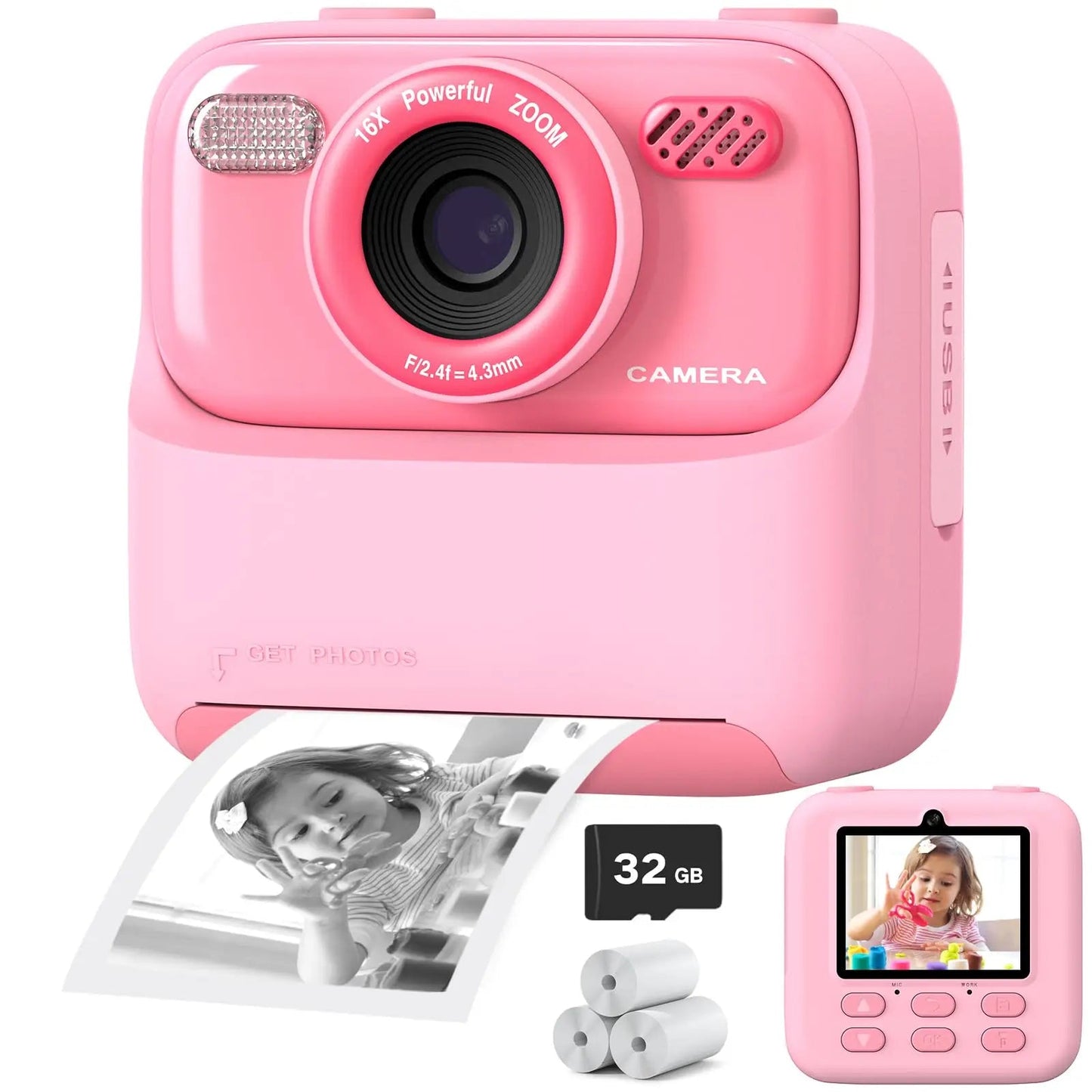 SnapJoy | Colorful Fun Kids Instant Camera with HD Selfie and 32GB Memory 2
