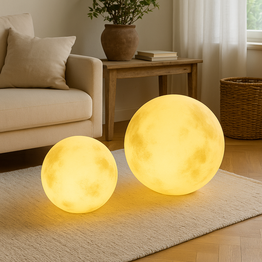 Solar powered garden moon lamp 6
