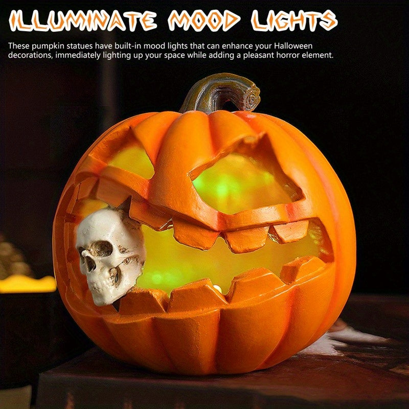 Spooky Realistic Jack O'Lantern Halloween Decoration | Skull Prop 4