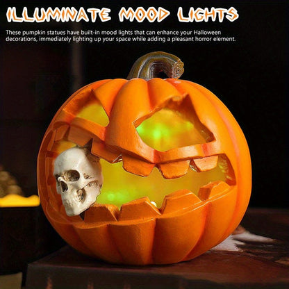 Spooky Realistic Jack O'Lantern Halloween Decoration | Skull Prop 4