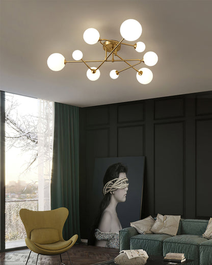 SputnikRadiance - Loftlampe med himmelsk æstetik og blød glød