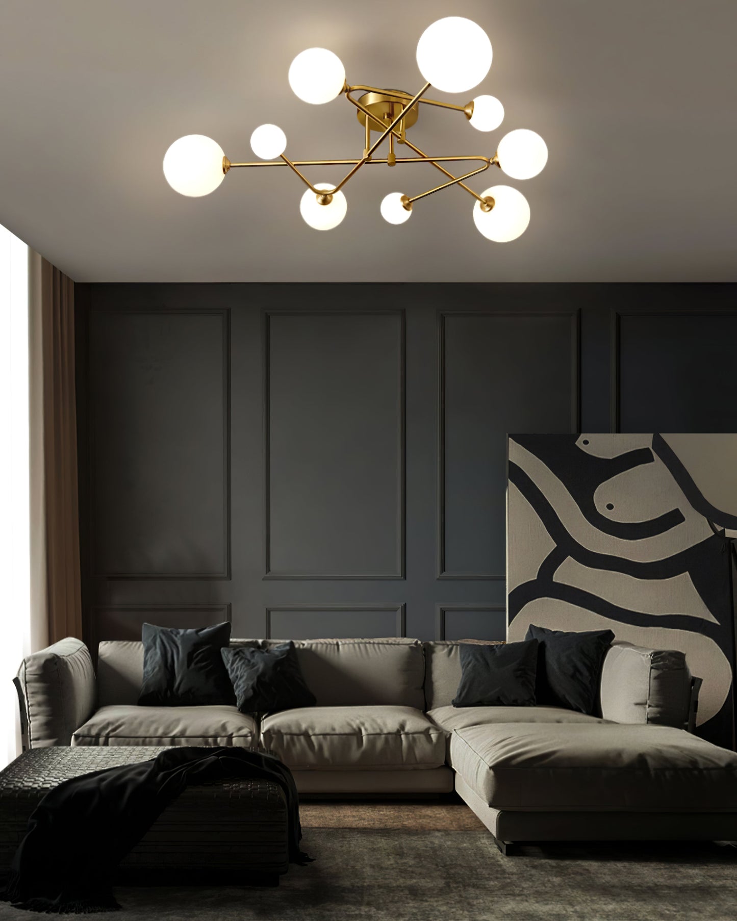 SputnikRadiance - Loftlampe med himmelsk æstetik og blød glød