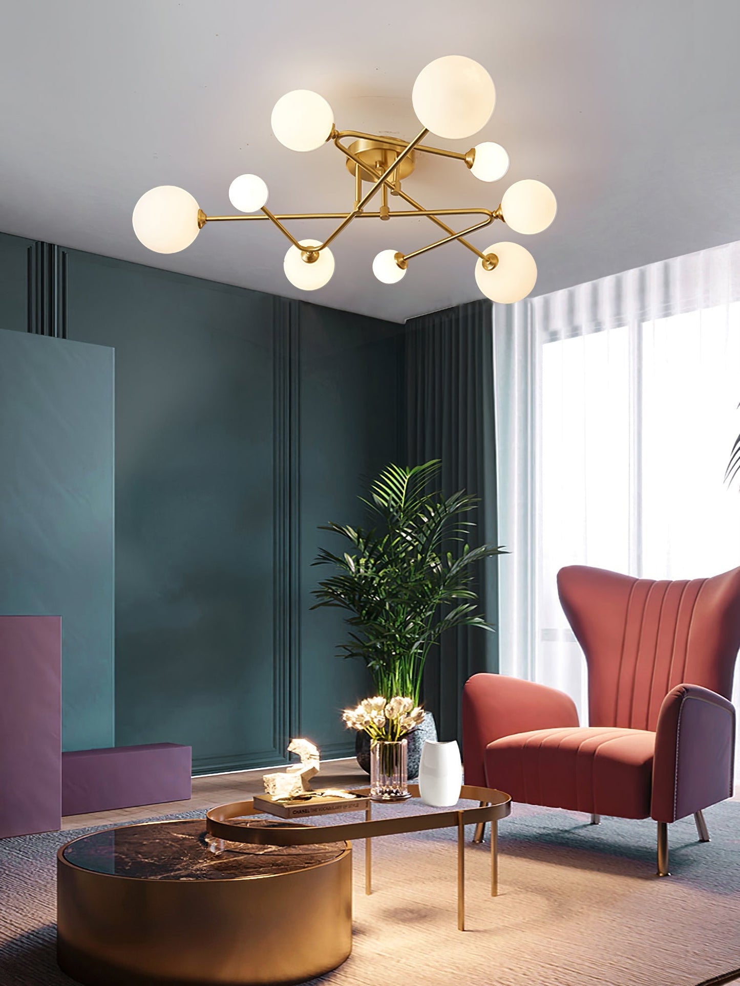 SputnikRadiance - Loftlampe med himmelsk æstetik og blød glød