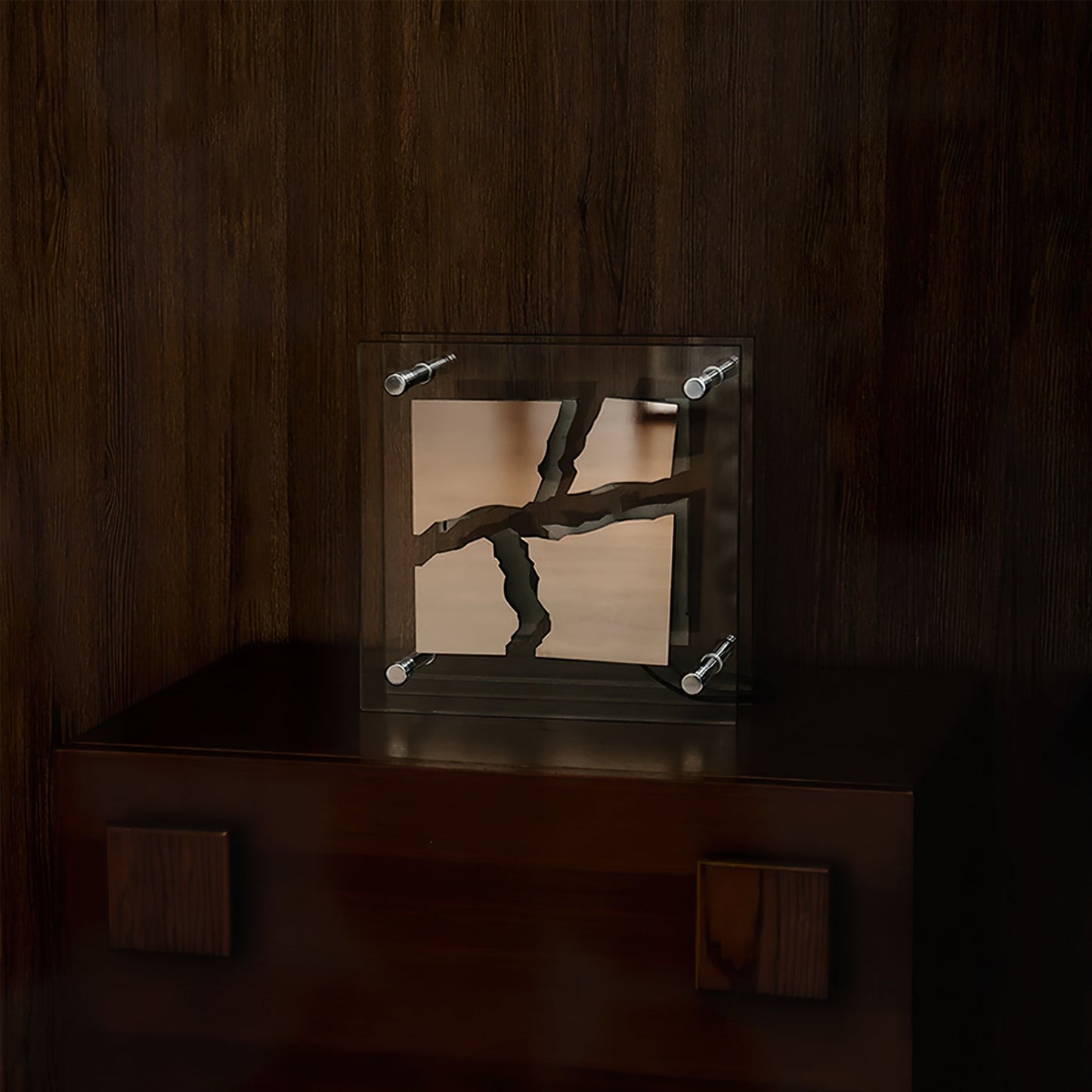 RadiantCube – Artistic Square Glass Table Lamp