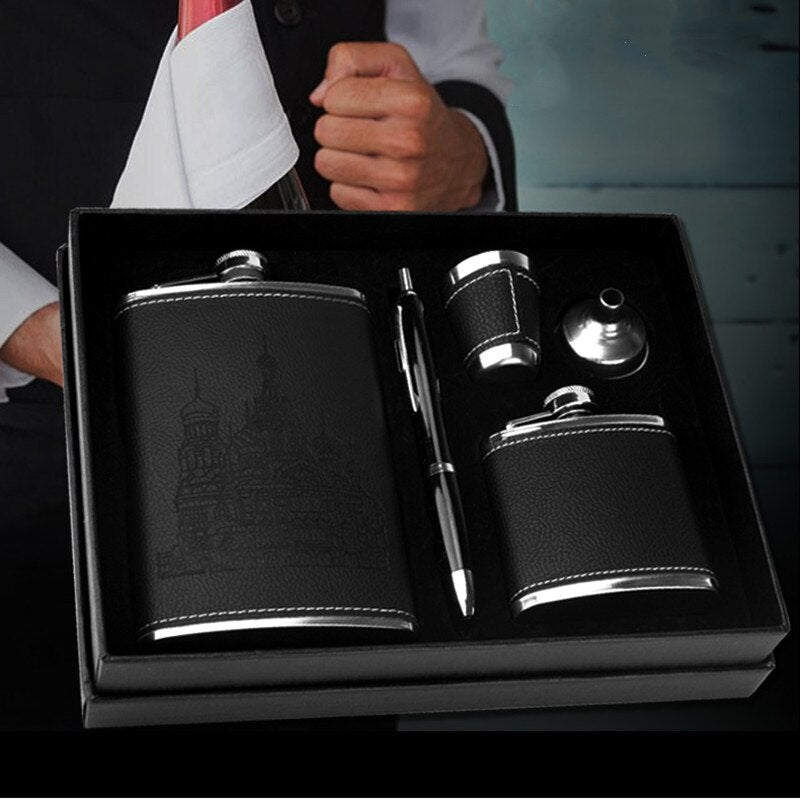 StellarCraft | Stylish Portable Stainless Steel Hip Flask Set for Travel 3