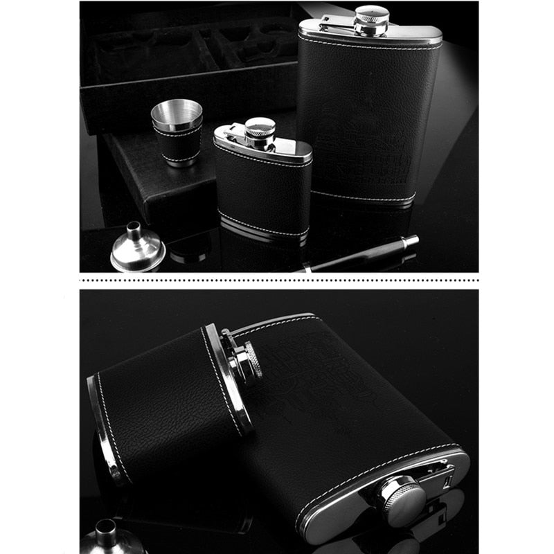 StellarCraft | Stylish Portable Stainless Steel Hip Flask Set for Travel 4