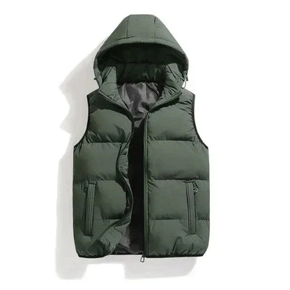 Stylish Sleeveless Winter Jacket with Detachable Hood – Premium Insulation for Cold Weather 0