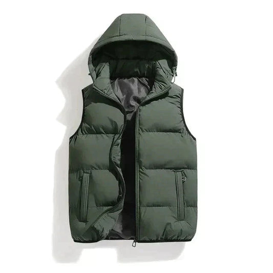 Stylish Sleeveless Winter Jacket with Detachable Hood – Premium Insulation for Cold Weather 0