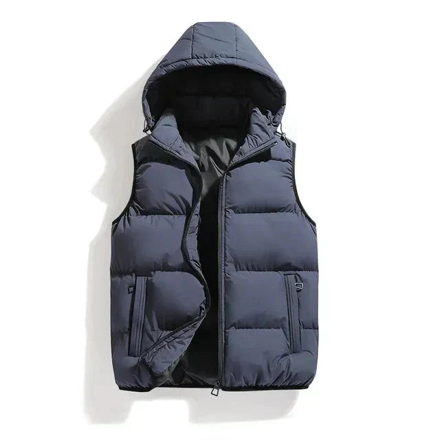 Stylish Sleeveless Winter Jacket with Detachable Hood – Premium Insulation for Cold Weather 4