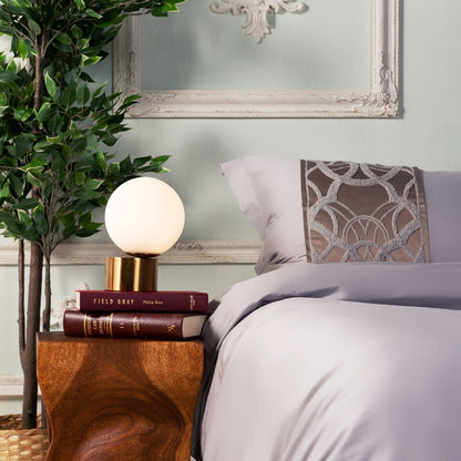 SatinLoom – Ensemble de housse de couette gris élégant avec motif de chaîne