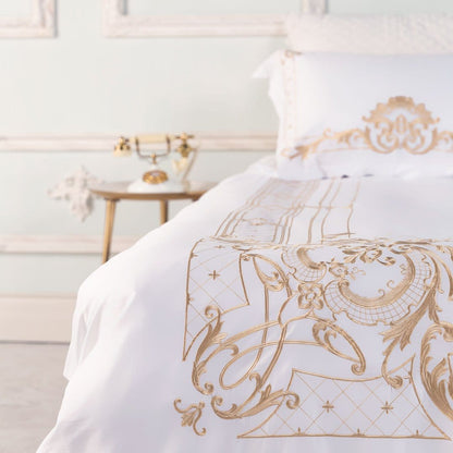 GoldenWood - Elegant White and Gold Bedding