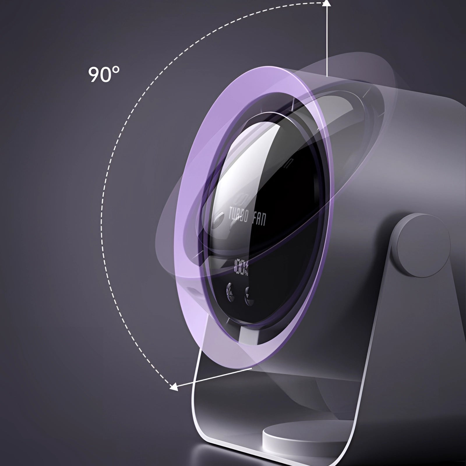 Bladeless Turbo Fan with LED Display – Compact, Quiet Cooling Solution for Bedrooms and Living Rooms-4