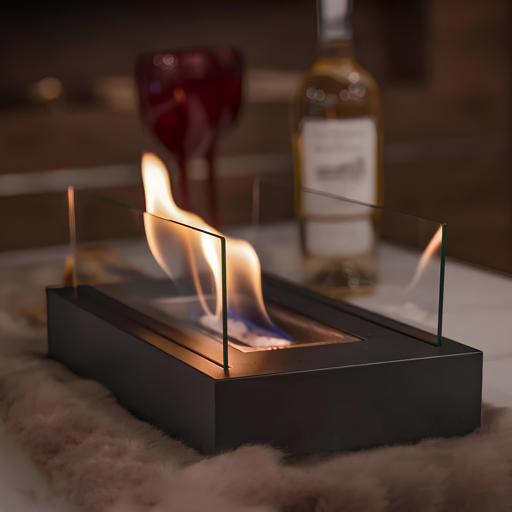 Tabletop Fireplace Glass Flame Burner 0