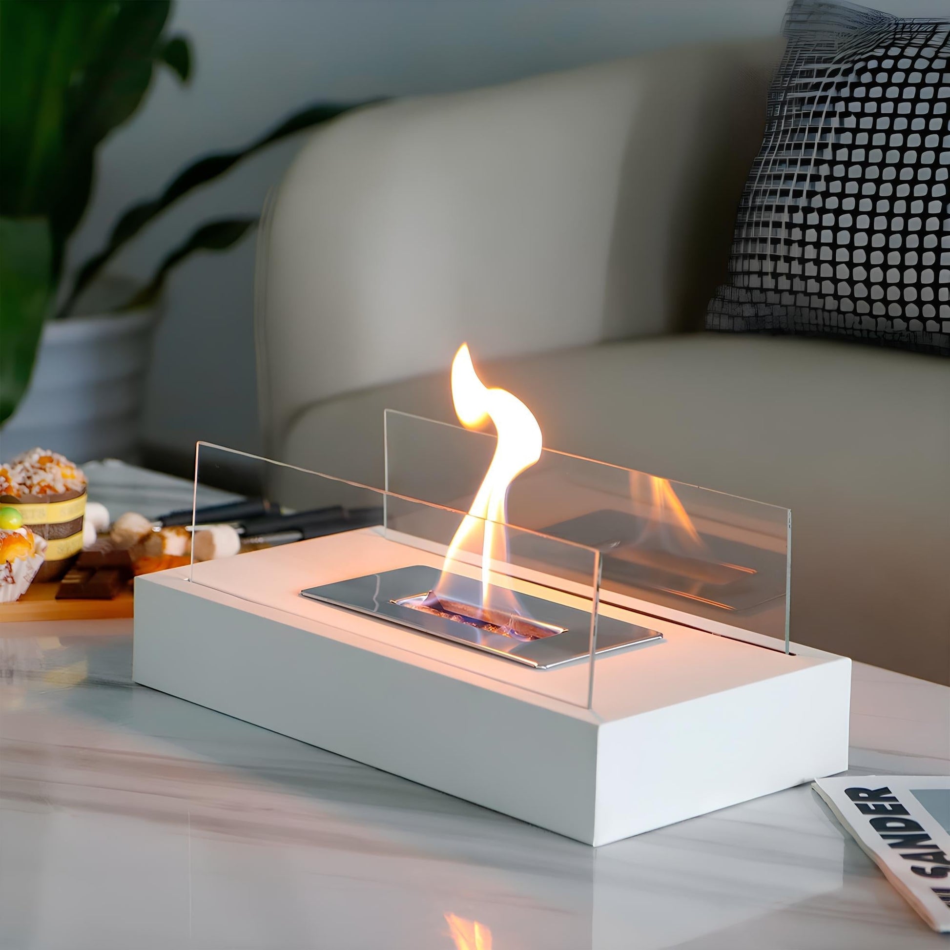 Tabletop Fireplace Glass Flame Burner 4