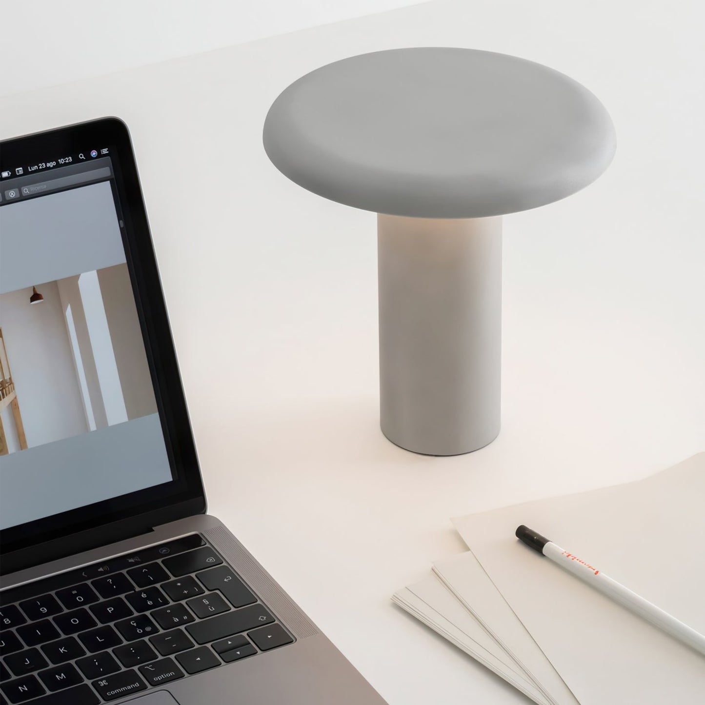 GlowStream – Lámpara de Mesa LED Elegante con Carga USB