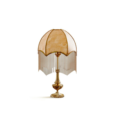 BeadFringe - Stilfuld Bordlampe med Frynser og Fine Perler