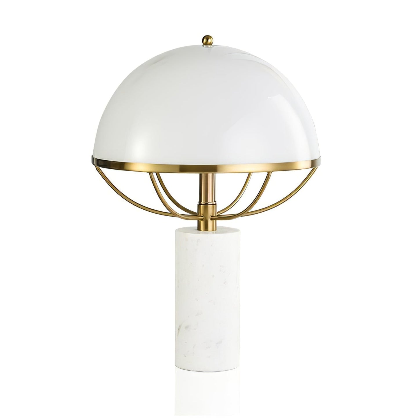 LuxeGlow – Glass Lamp with Golden Finish and Marble Stand