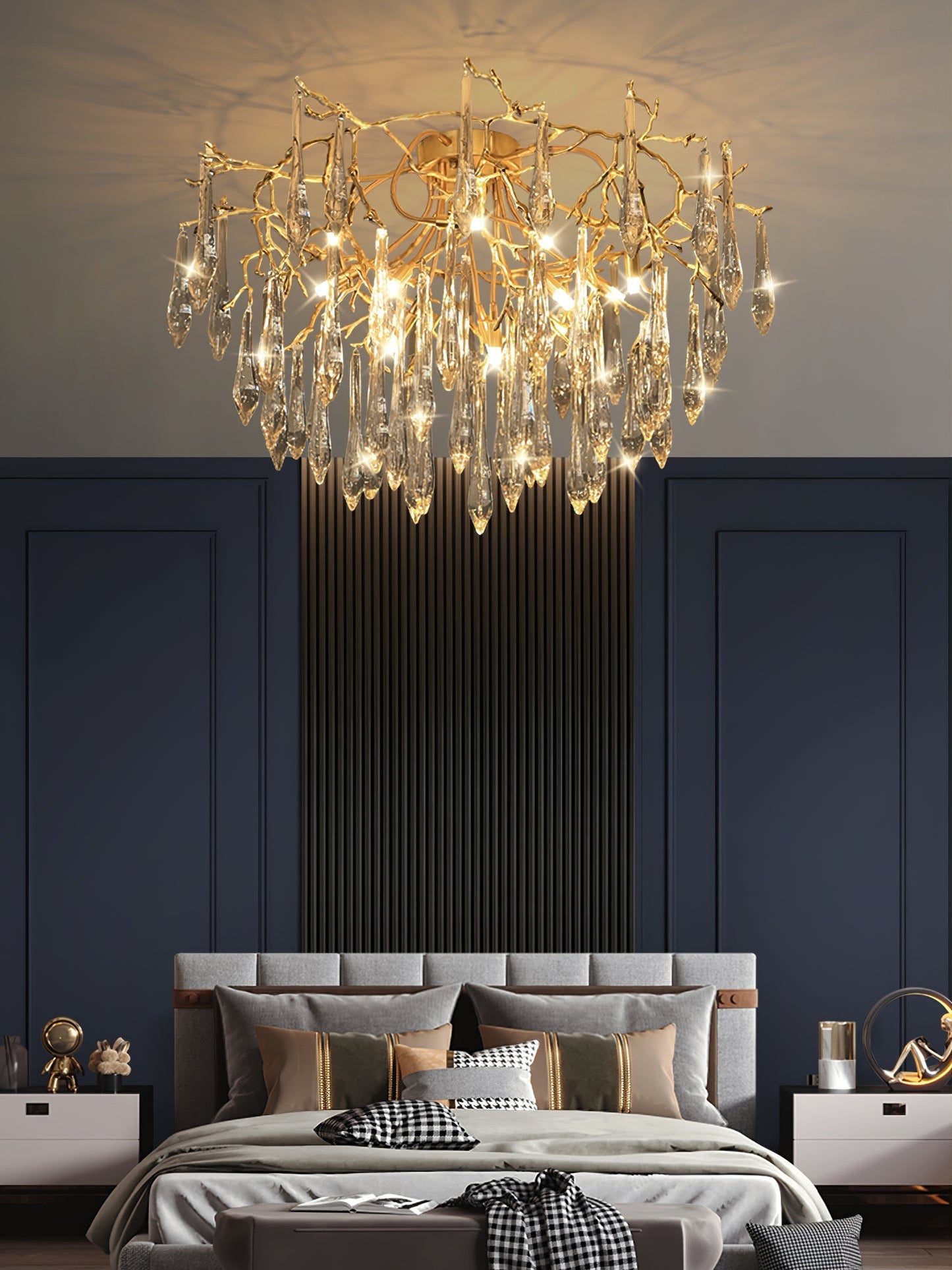 CrystalGlow - Lámpara de Techo con Cristales de Gota Radiante