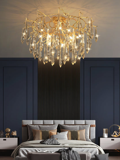 CrystalGlow - Lámpara de Techo con Cristales de Gota Radiante