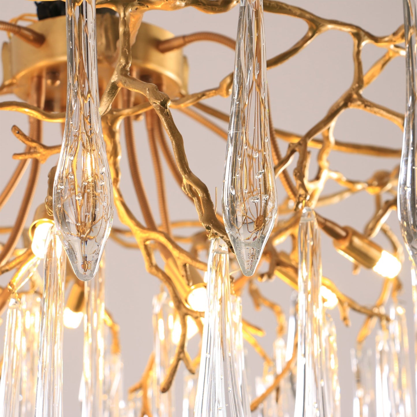 CrystalGlow - Lámpara de Techo con Cristales de Gota Radiante