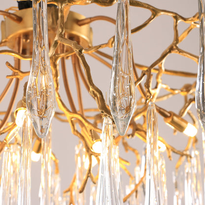 CrystalGlow - Lámpara de Techo con Cristales de Gota Radiante