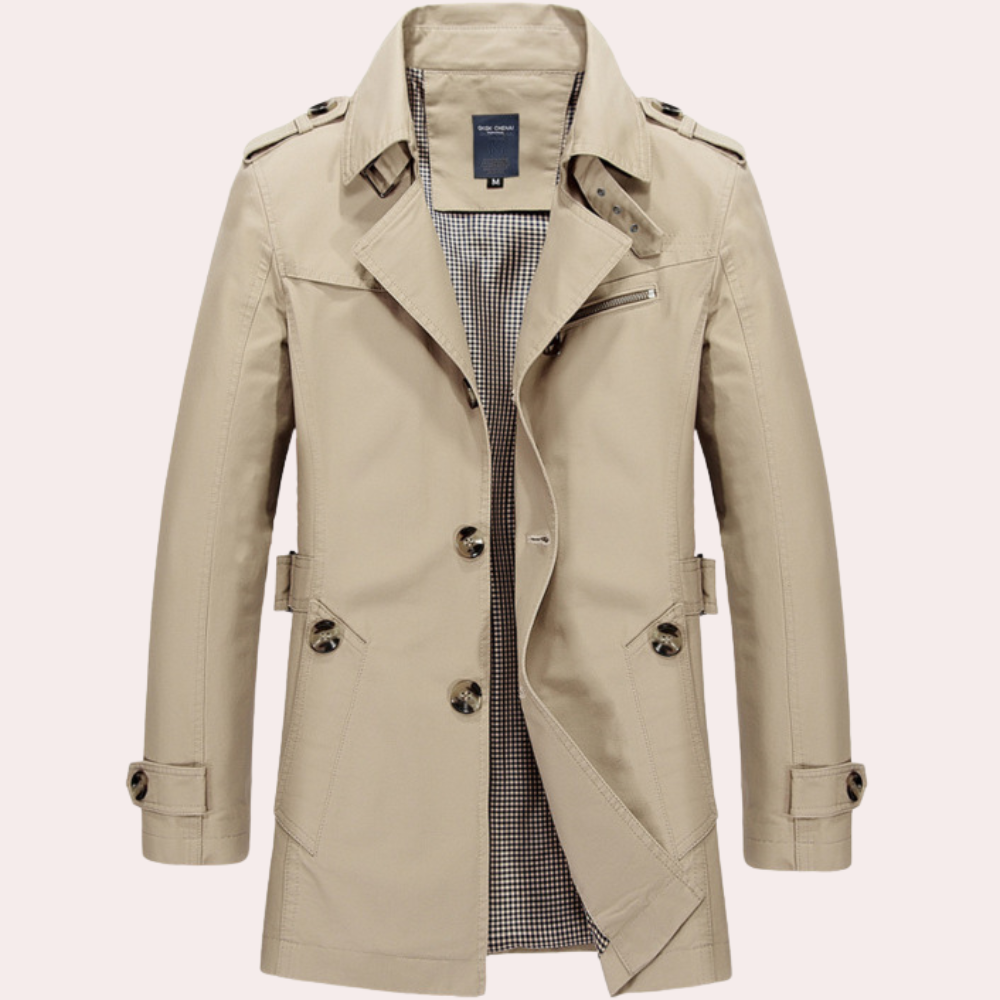 Thijs | Autumn trench coat for men with a classic cut 4