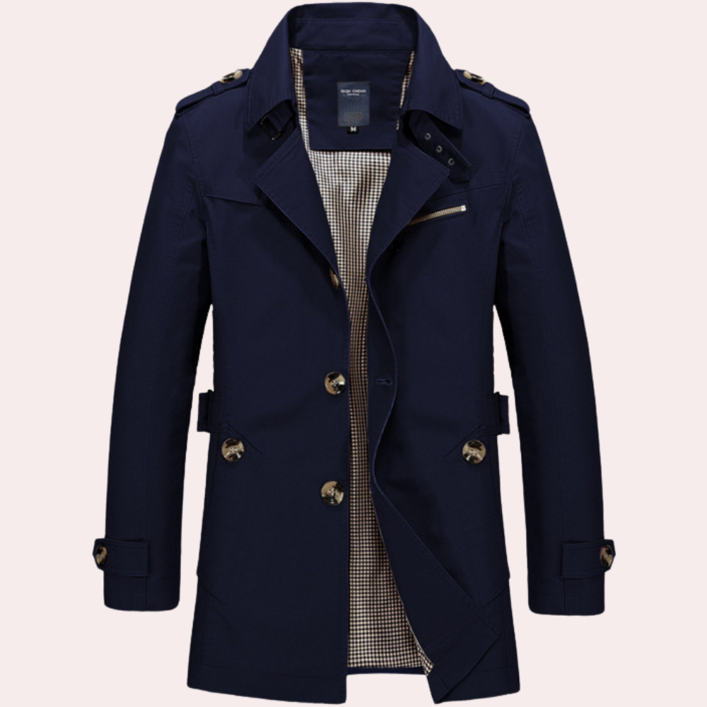 Thijs | Autumn trench coat for men with a classic cut 6