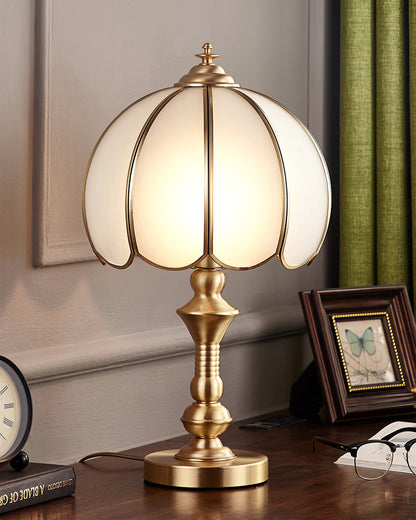 LumeWhite – Classic Brass and Glass Table Lamp