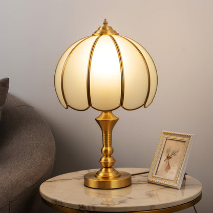 LumeWhite – Classic Brass and Glass Table Lamp