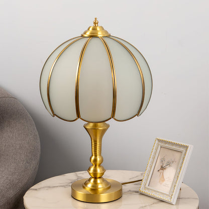 LumeWhite – Classic Brass and Glass Table Lamp