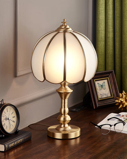 LumeWhite – Classic Brass and Glass Table Lamp