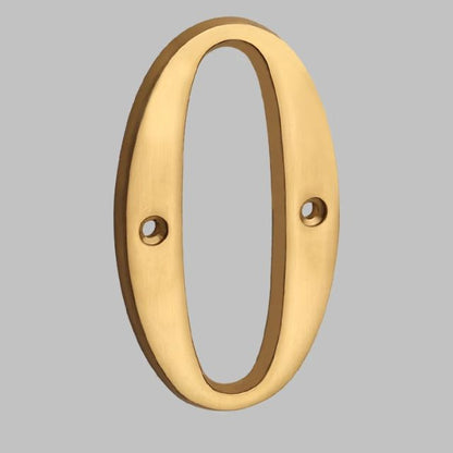 Traditional house numbers made of solid brass 0