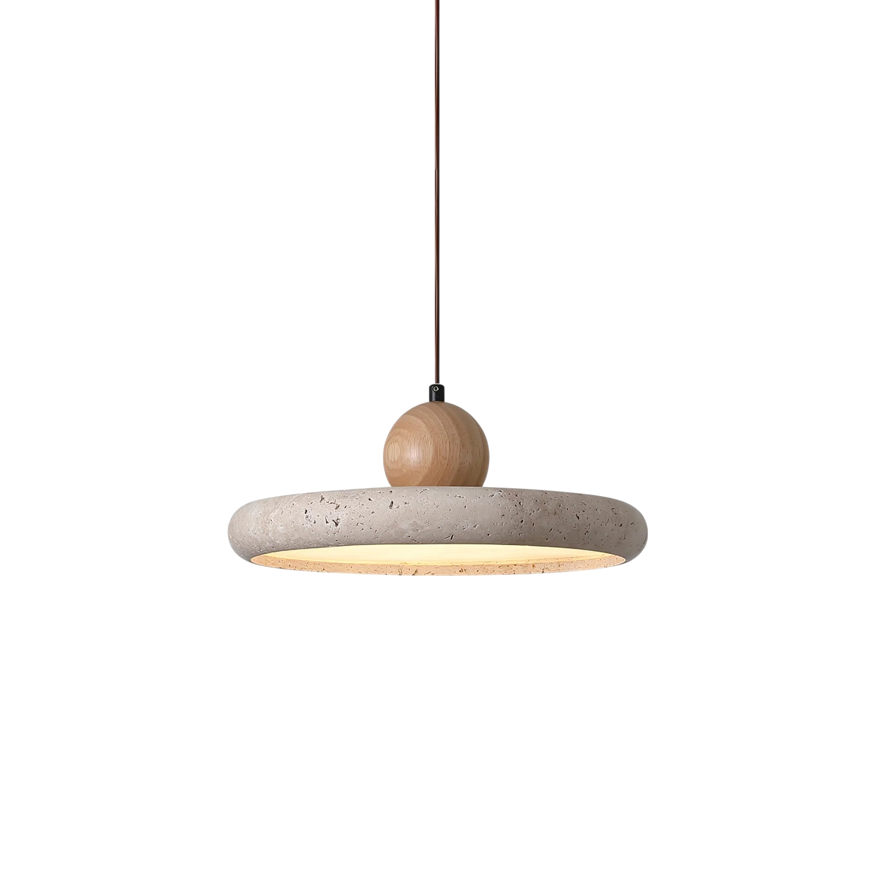 Travertine Wood Pendant Lamp 0