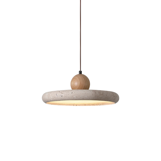 Travertine Wood Pendant Lamp 0