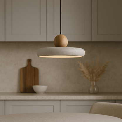 Travertine Wood Pendant Lamp 7