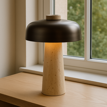 Travertine table lamp 0
