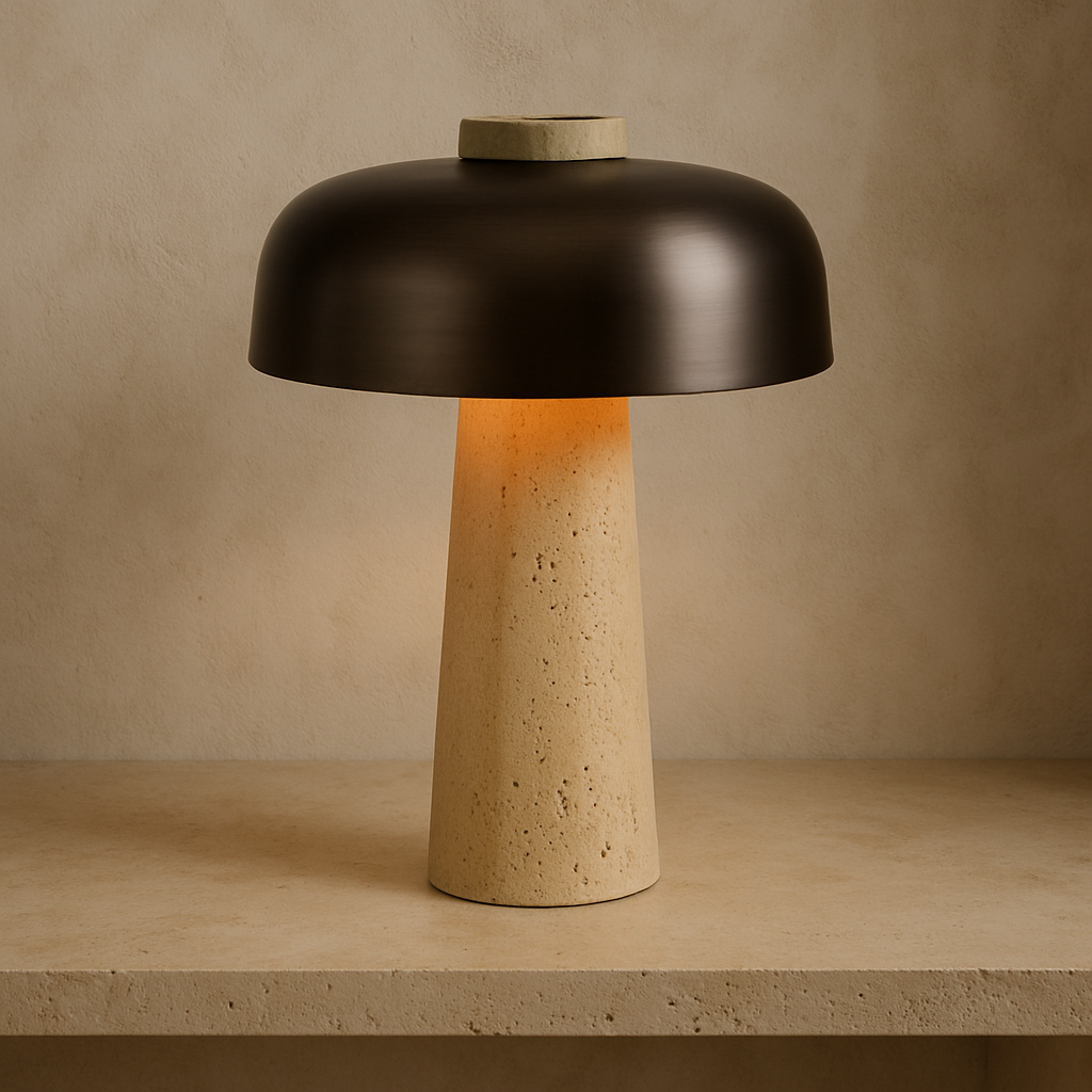 Travertine table lamp 2