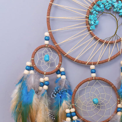 Turquoise Essence | Elegant Natural Crystal Dream Catcher Décor 5