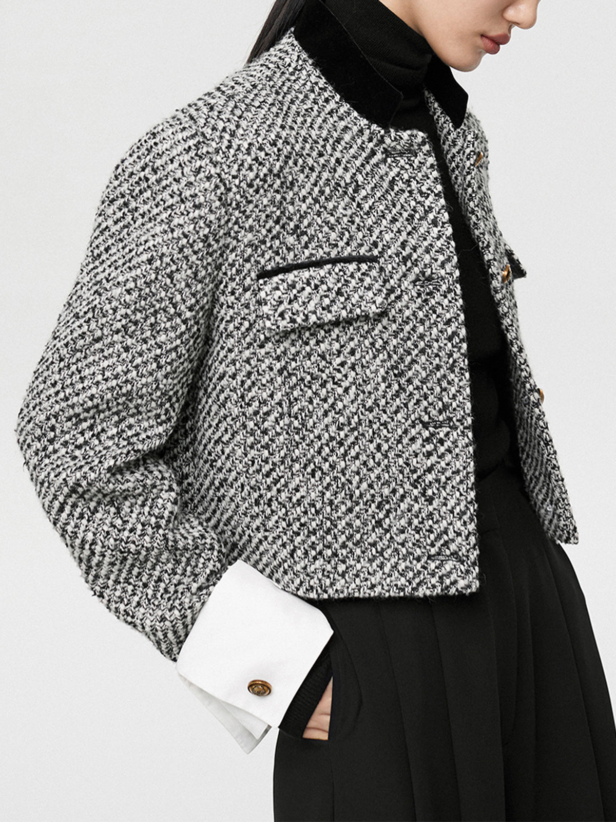 Tweed Boucle Crop Blazer 1