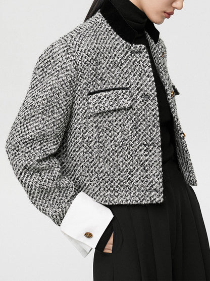 Tweed Boucle Crop Blazer 1