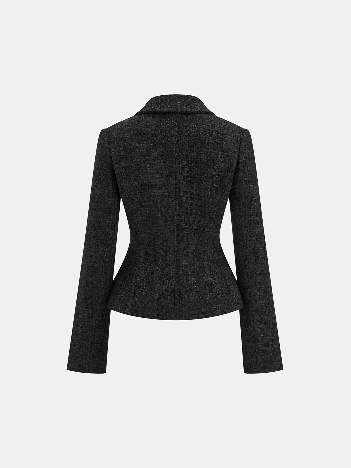 Tweed Fitted Lapel Blazer 1