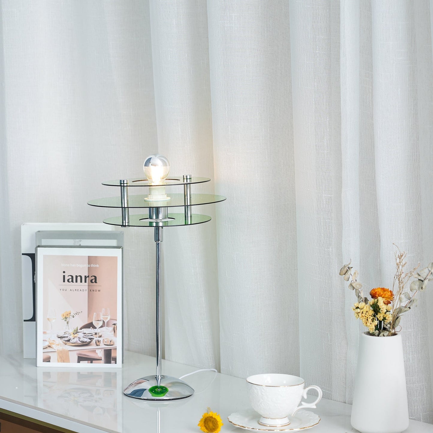 ReflectaLume – Stylish Geometric Table Lamp