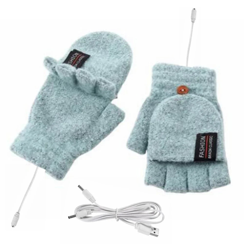 USB rechargeable warm wave heated gloves 1