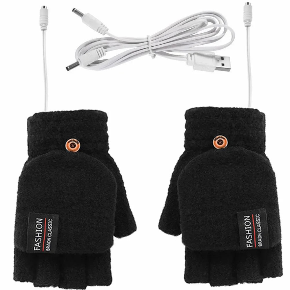 USB rechargeable warm wave heated gloves 2