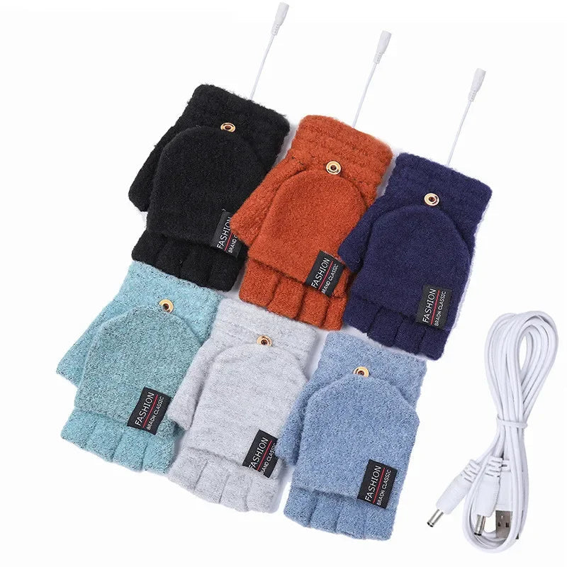 USB rechargeable warm wave heated gloves 6