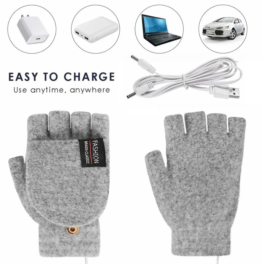 USB rechargeable warm wave heated gloves 8