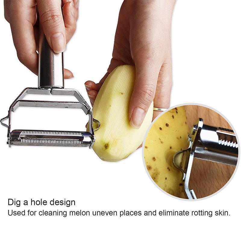 Ultra-sharp stainless steel multi-functional vegetable peeler & julienne slicer 6