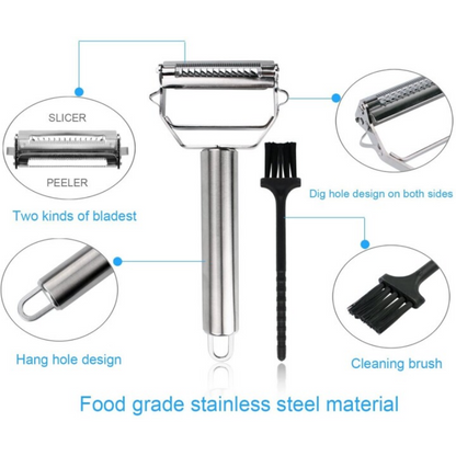 Ultra-sharp stainless steel multi-functional vegetable peeler & julienne slicer 7
